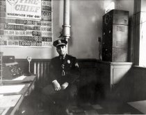 Officer Funk and first radio, 1940